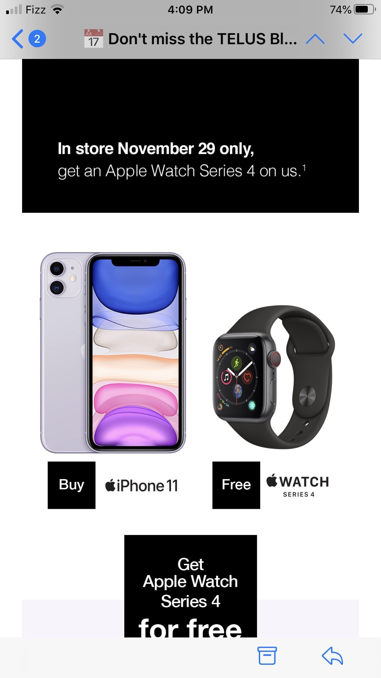 Telus Apple Watch Promotion Outlet, 53 