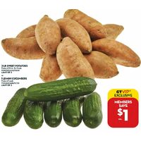 Sweet Potatoes Mini Cucumbers
