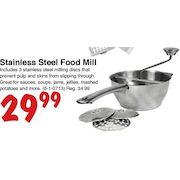 Stainless Steel Food Mill - $29.99 (14% off)