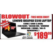 Lenovo IdeaPad S510 Laptop - $189.99