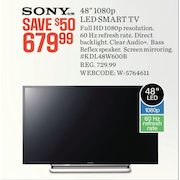 Sony 48'' LED 1080p Fully Connected HDTV - $679.99 ($50.00 off)