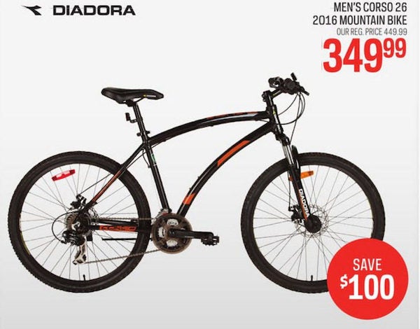 Sport Chek Diadora Corso 26 Mountain Bike 2016 RedFlagDeals