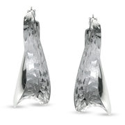 Diamond-Cut Textured Hoop Earrings in Sterling Silver - $69.30 ($29.70 Off)