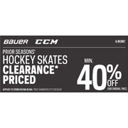 Clearance Prior Seasons' Hockey Skates - At Least 40% off