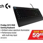 Logitech Prodigy G213 RGB Gaming Keyboard - $59.82 ($40.00 off)