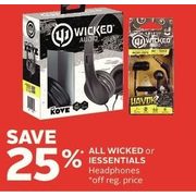 All Wicked Or Iessentials Headphones  - 25%  off