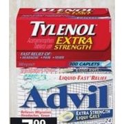 Advil Liquid-Gels, Tylenol Eztabs, Exact Ibuprofen Caps - $7.99