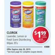 Clorox Lavender, Lemon Or Fresh Scent Disinfecting Wipes - $1.99/with coupon