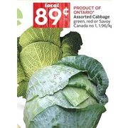 Cabbage - $0.89/lb