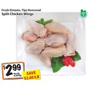 Split Chicken Wings - $2.99/lb ($2.00 off)