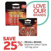 Rexall Brand Batteries  - 25% off