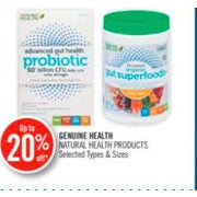 Genuine Health Natural Health Products - Up to 20% off