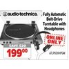 Audio-Technica Fully Automatic Belt-Drive Turntable With Headphones - $199.00 ($20.00 off)