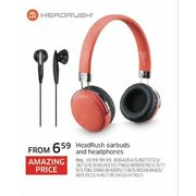 Headrush Earbuds And Headphones - From $6.59