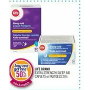 Life Brand Extra Strength Sleep Aid Caplets Or Fastgels - BOGO 50% off