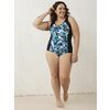 U-neck One-piece Swimwear With Flower Print - Active Zone - $59.99 ($45.96 Off)