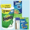 Bounty Paper Towels, Ziploc Food Storage Bags or Containers - $4.99