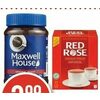 Red Rose Tea, Folgers Or Maxwell House Instant Coffee - $3.99