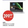 Acer Celeron 15.6" 4/128gb Windows 11 Notebook - $399.99